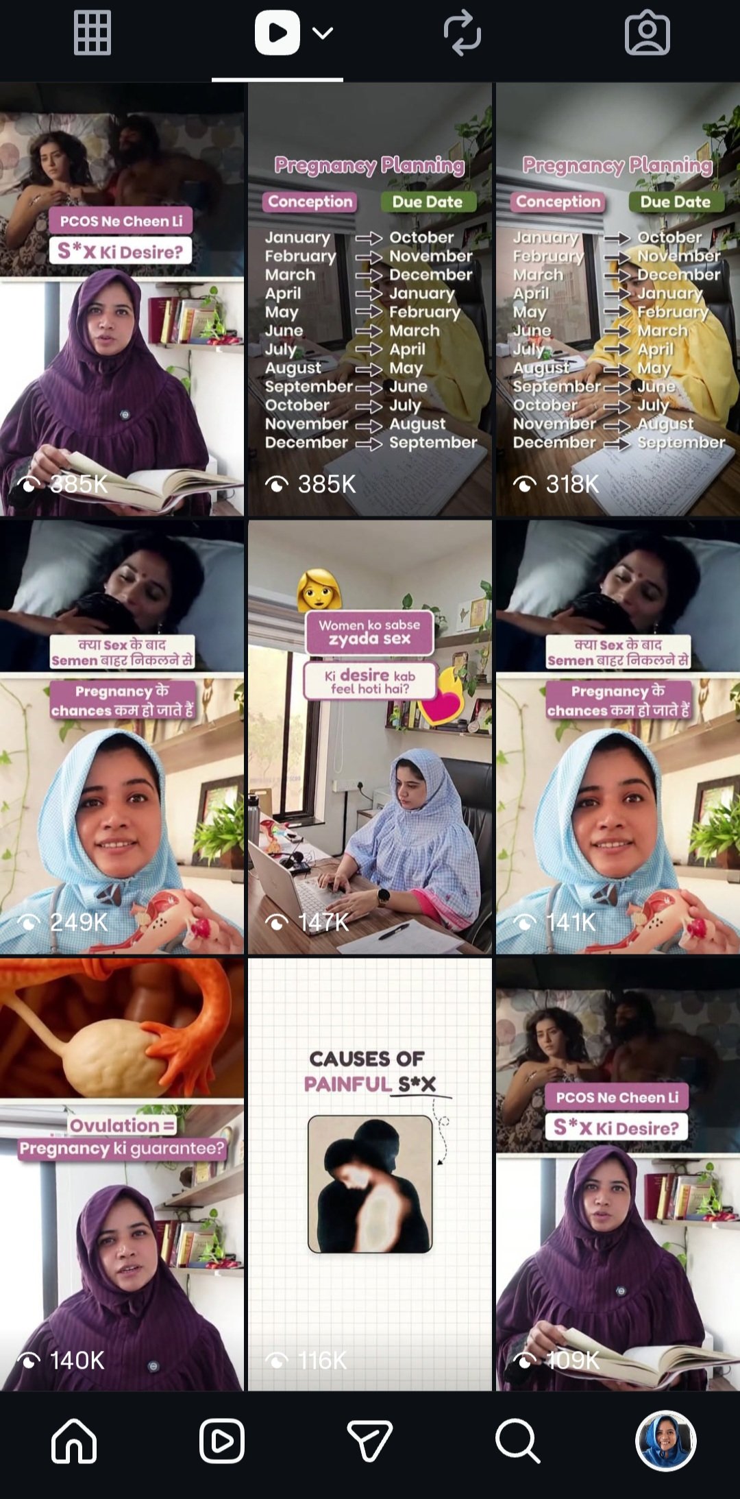 Instagram Reel insights showing view and engagement stats